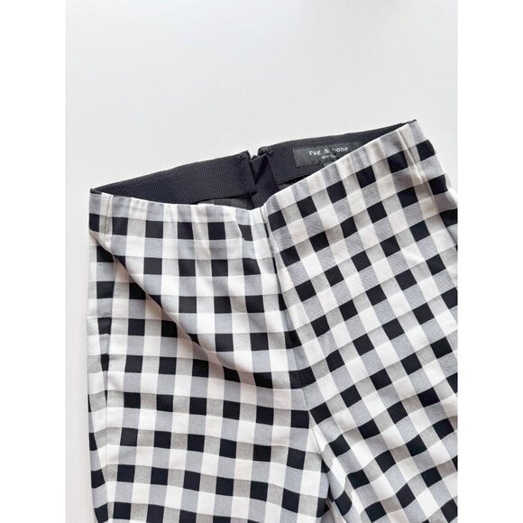 RAG & BONE Simone White Black Gingham Stretch Twill Skinny Trouser Pants, Size 2 - Picture 6 of 14